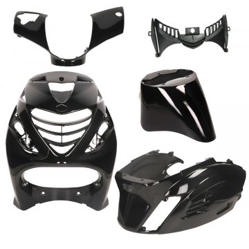 Kappenset SP look Piaggio Zip 2000→50cc 2/4-takt RS-1 glanszwart DMP 5-delig