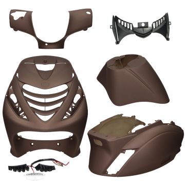Kappenset SP look Piaggio Zip mat bruin + led verlichting 6-delig