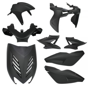 Kappenset Yamaha Aerox / MBK Nitro  <-2012 mat zwart 8-delig