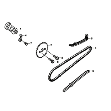 Ketting / kettingspanner / kettinggeleider Peugeot Sym Orbit III 125I E4