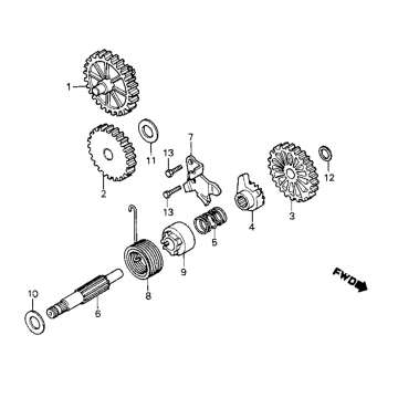 Kickstarteras  - Tandwielen - Kickstartveer Honda MB/MT/MTX 50 en 80