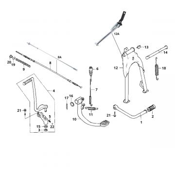 Kickstartpredaal - Rempedaal - Schakelpedaal Honda MB50/MB80