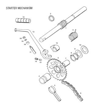 Kickstartmechanisme Tomos FLEXER 2001