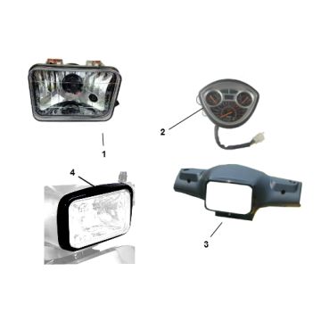 Kilometerteller- Koplamp - Stuurkappen Riva Sport VX50S 4-takt