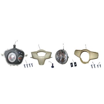 Kilometerteller- Koplamp - Stuurkappen Turbho CX 50 4-takt Kilometerteller- Koplamp - Stuurkappen Turbho CX 50 4-takt