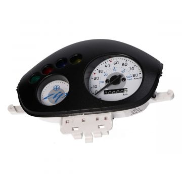 Kilometerteller/cockpit set Piaggio Zip 50cc 4-takt 2006-2016 (witte wijzer plaat)compleet origineel 640018