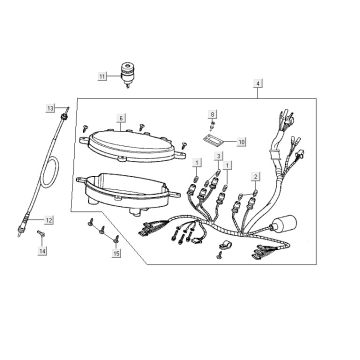 Kilometerteller - Cockpit - Kilometertellerkabel Kymco Vitality 50 2-takt AC blauw