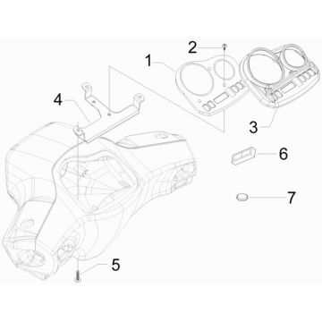Kilometerteller - Cockpit Vespa S 50 4-takt 2V 25km/u