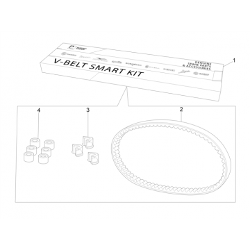 Kit v-snaar - Variateurrollen Piaggio NRG Power DD 50 2-takt LC 2007-2017