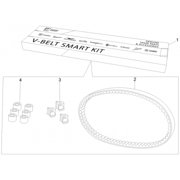 Kit v-snaar - Variateurrollen Vespa GTS 300 (met en zonder ABS)
