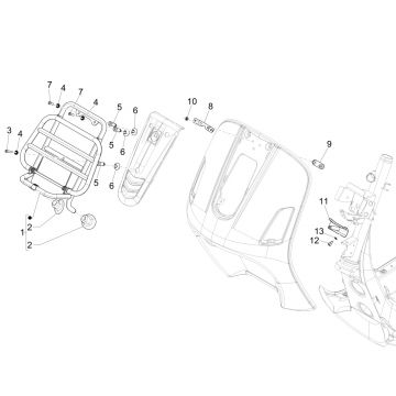 Voorklapdrager Vespa GTS 125 IE ABS Euro 4 2016-2018