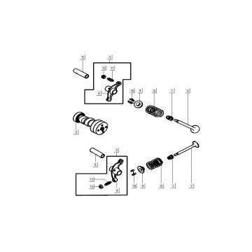 Nokkenas - Kleppen - Tuimerlaars Kymco K-Pipe 4-takt Wit
