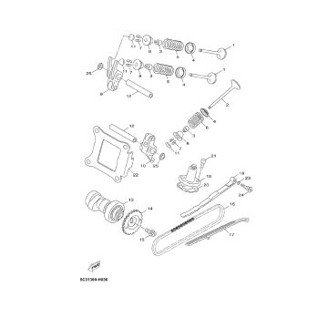 Nokkenas - Kleppen - Tuimerlaars - Distributieketting Yamaha Neo's 4-takt 2008→ Kleppendeksel-Cilinderkop-Kymco-Agility-City-16-200i