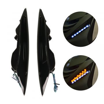 Knipperlicht led set met dagrijdverlichting voorzijde donker smoke Piaggio Zip 2000→50cc 2/4-takt DMP
