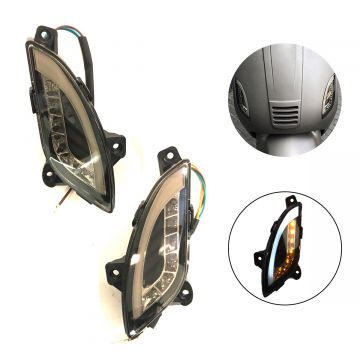 Knipperlicht led set Audi Look helder met dagrijdverlichting voorzijde model China LX scooter/VX/VX50S/Riva/Napoli/Benson/Touring/Toscana/Lux/VXL/RL/Azzuro/Rimini/Delphi/GTS DMP
