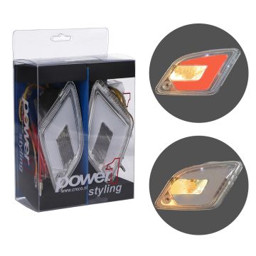Knipperlichtset achterzijde Power 1 LED tube helder dagrijdverlichting Vespa  2014→ GT/GTL/GTV/GTS 125-300 (met weerstand)