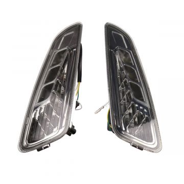 Knipperlicht set led met dagrijdverlichting Vespa Primavera/Sprint Audi look smoke voorzijde DMP