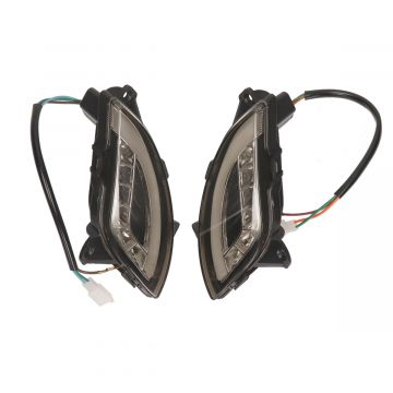 Knipperlicht set led Audi Look met dagrijdverlichting smoke voorzijde model China LX scooter/VX/VX50S/Riva/Napoli/Benson/Touring/Toscana/Lux/VXL/RL/Azzuro/Rimini/Delphi/GTS DMP