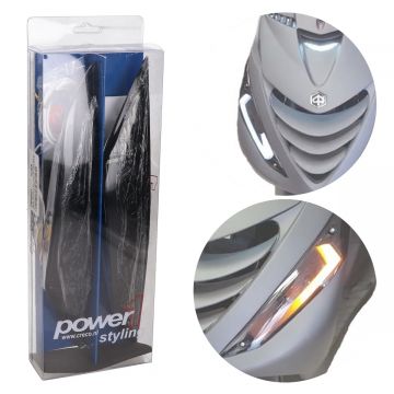 Knipperlicht set Piaggio Zip 2000→50cc 2/4-takt led Power 1 Matrix / flow 2.0 Audi Look smoke voorzijde