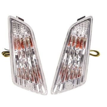 Richtingaanwijzerset voorzijde -Power 1 LED standaardoptiek <-2014 dagrijverlichting  (Eu-keurmerk) - Vespa GT/GTL/GTV/GTS 125-300 - wit - helder glas