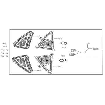 Knipperlichten AGM Star 50 4-takt AC zwart rood