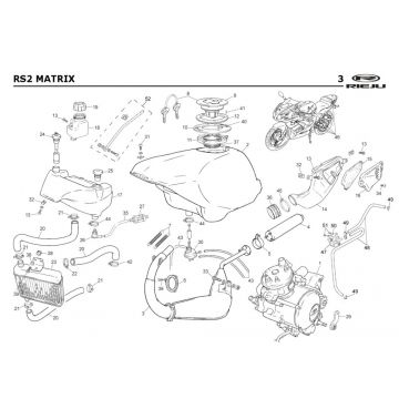 Radiateur - Koeling - Benzinetank- Uitlaat Rieju Rs2 blauw 2005 2-takt