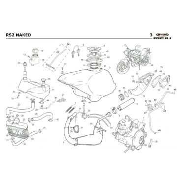 Radiateur - Koeling - Benzinetank- Uitlaat Rieju Rs2 Naked rood 2009 2-takt