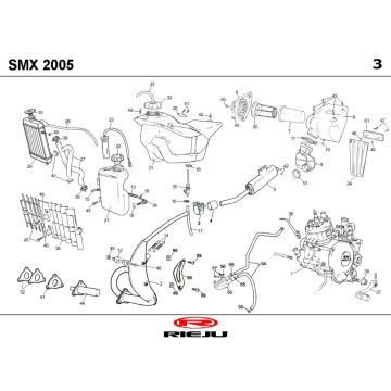 Radiateur - Koeling - Benzinetank- Uitlaat Rieju SMX p-up zwart 2008 2-takt