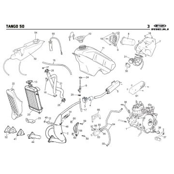 Radiateur - Koeling - Benzinetank- Uitlaat Rieju Tango groen 2009 2-takt