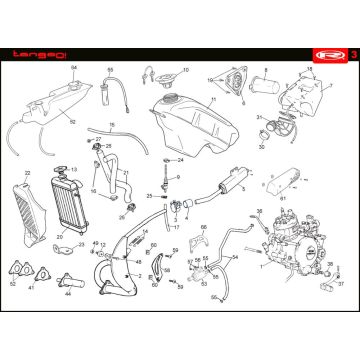 Radiateur - Koeling - Benzinetank - Uitlaat Rieju Tango 50 2-takt LC rood 2008