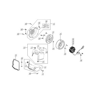 Ontsteking - Stator - Vliegwiel - Koelkappen Kymco New Dink 4-takt zwart metallic