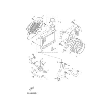 Radiateur - Koeling  Yamaha Neo's 4-takt 2008→ partsproduct-Koelingskappen-Kymco-Dink-AC-2-takt-Zilver
