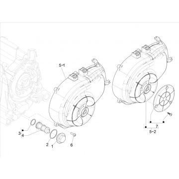Koelkap vliegwiel - Oliefilter Vespa Sprint 50 4-takt IGET 3V Euro 5