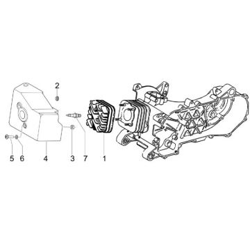 Cilinderkop - Koelkap - Bougie Piaggio Zip 2000 2-takt AC