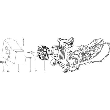 Cilinderkop - Bougie Vespa LXV 50 2-takt AC