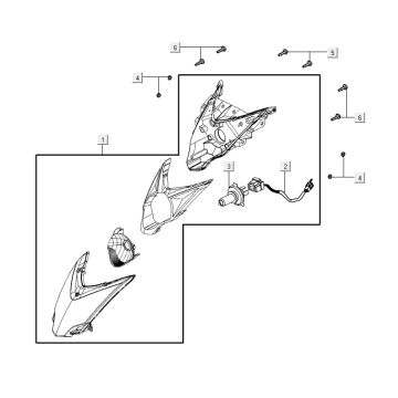 Koplamp Agility 16+ 125 Mat Metallic Silver