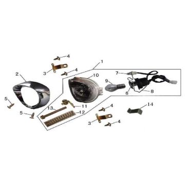 Koplamp AGM GT blauw