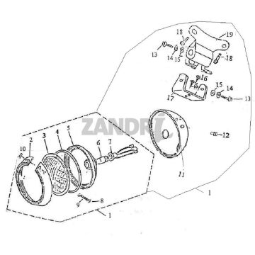 Koplamp BTC Grande Retro GT1 blauw creme metallic