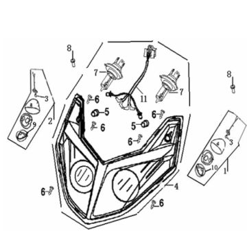 Koplamp Generic Xor 50 2-takt blauw 2006 25