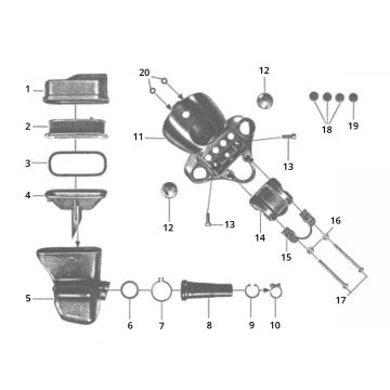 Koplampbehuizing - Luchtfilter Zundapp C50 Sport 517-21LA