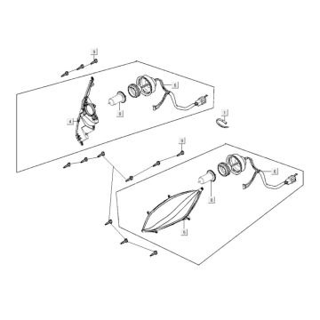 Koplamp Kymco Xciting 400i Geel