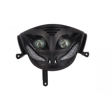 Koplamp halogeen met dagrijdverlichting led Piaggio Zip 2000→50cc 2/4-takt zwart DMP