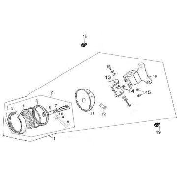 Koplamp Neco Borsalino Oro mat rood