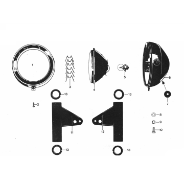 Koplamp Zundapp C50 Sport 529-010