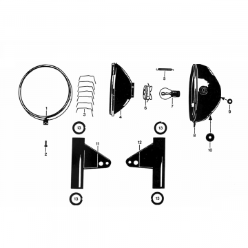 Koplamp Zundapp KS 50 530-010, 011 en 500