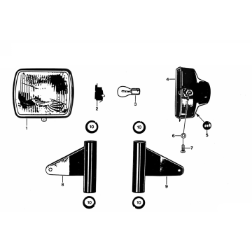 Koplamp Zündapp KS 50 530-012 en 014