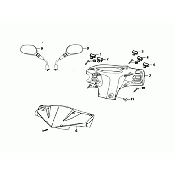 Stuurkappen - Stuurschakelaars - Spiegels Sym Orbit II Euro 4 Black