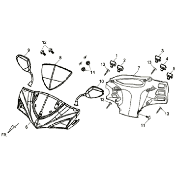 Stuurkappen - Stuurschakelaars - Spiegels Sym Symphony SR (GY419S) gray