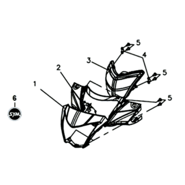 Koplampkap/ tellerbekleding/ spiegels Sym Symphony ST 200I Black/ Silver (BK-001C/S-882U)