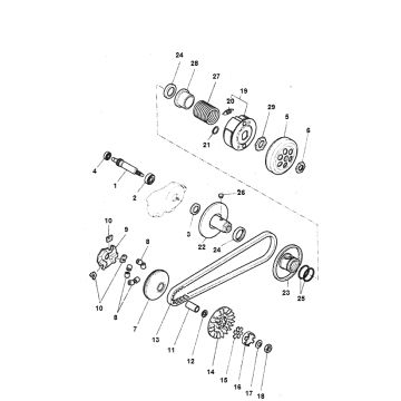 Koppeling - Variateur - V-snaar Yamaha Bw's 2-takt